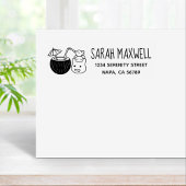 Gekke Blob Creatures Kokosnoot Drink Retouradres Rubberstempel