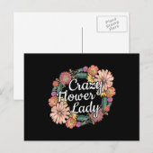 Gekke bloem dame - Zinnia tuinman Briefkaart (Voorkant / Achterkant)