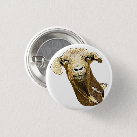 gekke Boerderij van geitenvlees Ronde Button 3,2 Cm (Voorkant /achterkant)