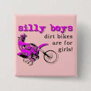 Gekke Boys Dirt Bike Motocross Button Badge Funny