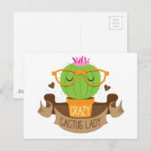 gekke cactus dame banner briefkaart (Voorkant / Achterkant)