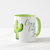 Gekke cactus dame schattige cactussen mok (Voorkant rechts)