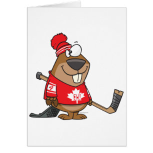 gekke canadese hockey beaver cartoon