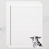 Gekke Cartoon Dairy Koe Lined Pet Letterhead (Voorkant / Achterkant)