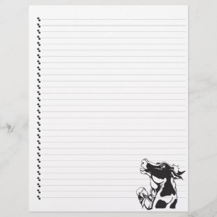 Gekke Cartoon Dairy Koe Lined Pet Letterhead