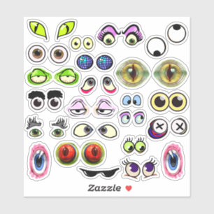Gekke Cartoon Eyes & Eyeballs Sticker Set