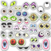 Gekke Cartoon Eyes & Eyeballs Sticker Set (Voorkant)