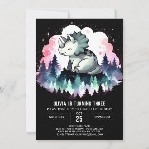 Gekke Chic Triceratops Verjaardag Kaart