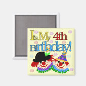 Gekke Clowns 4e Verjaardag Tshirts en geschenken Magneet (Voorkant / Achterkant)