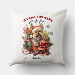 Gekke Cute Yorkie Kerst Kussen