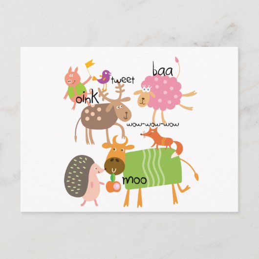 Gekke dieren briefkaart (Voorkant)