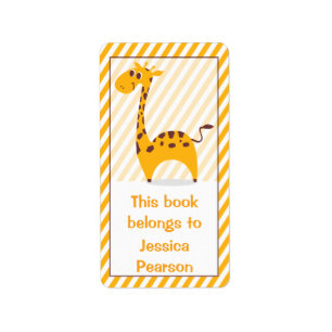 Gekke Dit boek hoort bij Giraffe Bookplate Etiket