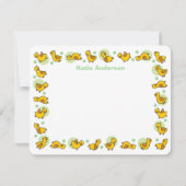 Gekke Duckies Groen Baby shower Hartelijk dank Bedankkaart (Voorkant)