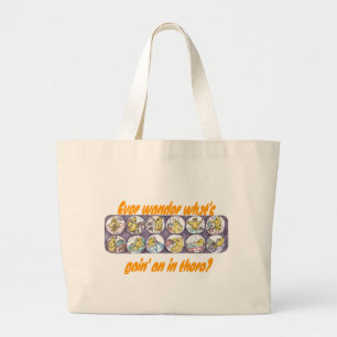 Gekke eierdoos grote tote bag