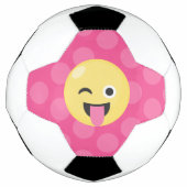 Gekke Emoji Polka Dots Voetbal (Voorkant)