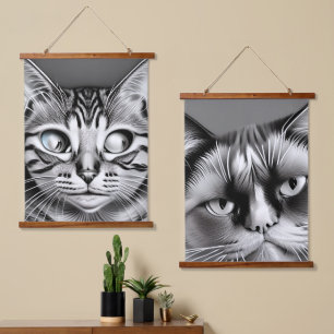 Gekke en boogkatten hangend wandkleed