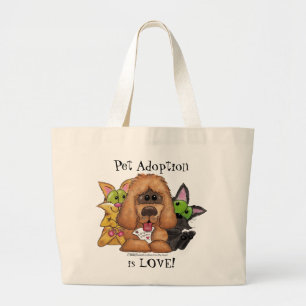 Gekke en Tig met Sassie-Pet Adoptie is LIEFDE Grote Tote Bag