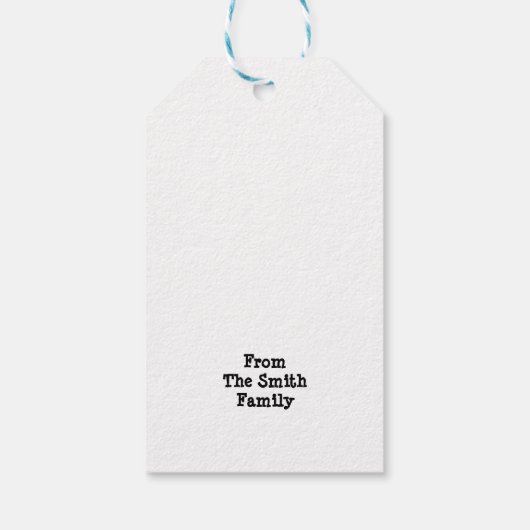 Gekke feestkerst met feestdagen cadeaulabel (Achterkant)