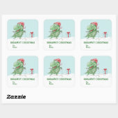 Gekke feestkerst met feestdagen vierkante sticker (Vel)