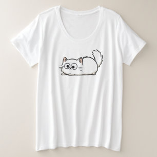 Gekke Fluffy Staart Kat Grote Maat T-shirt