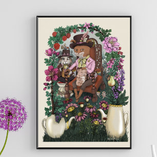 Gekke Fox Mad Hatter Alice in Wonderland Poster