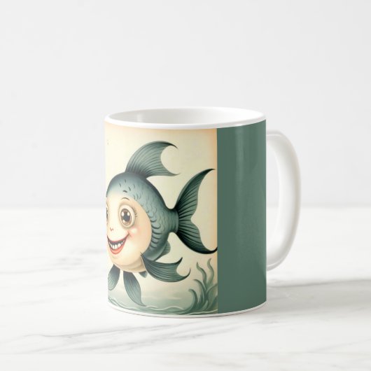Gekke Funny Fish Coffee Mok (Voorkant rechts)