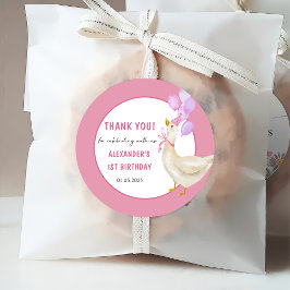 Gekke Gans 1e Verjaardagsfeest Bedankjes Labels