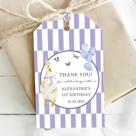 Gekke Gans 1e Verjaardagsfeest Cadeaulabel