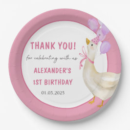 Gekke Gans 1e Verjaardagsfeest Papieren Bordje