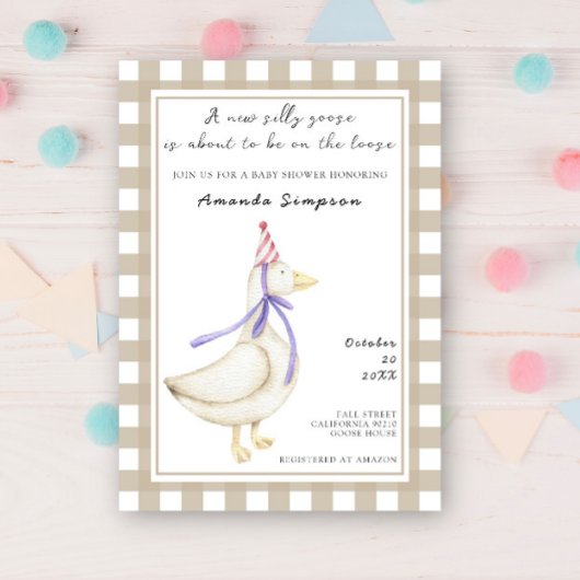 Gekke Gans Baby shower Kaart