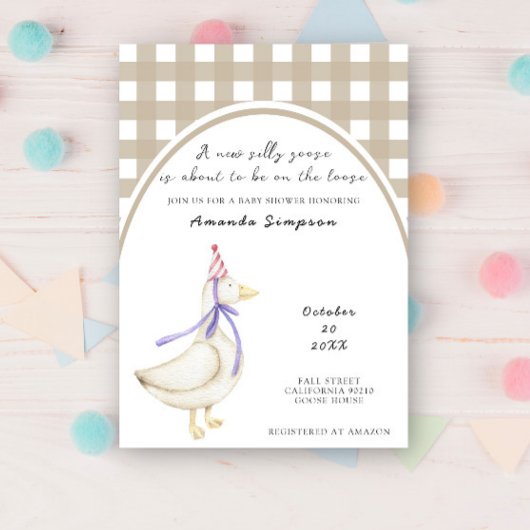 Gekke Gans Baby shower Kaart