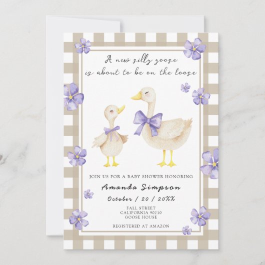 Gekke Gans Baby shower Kaart (Voorkant)