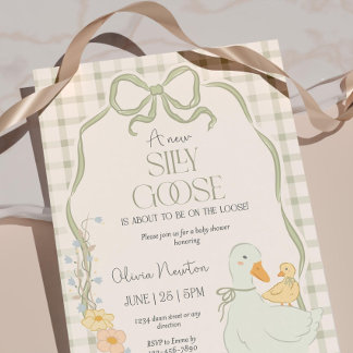 Gekke Gans Baby shower Uitnodiging Moeder Gans
