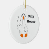 Gekke gans, grappige gans, ganzenliefhebber keramisch ornament (Rechts)
