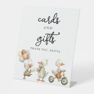 Gekke Gans Kaarten en Gifts Sign gepersonaliseerd Reclamebord Met Voetstuk