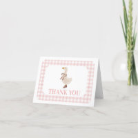 Gekke gans met roze gingham