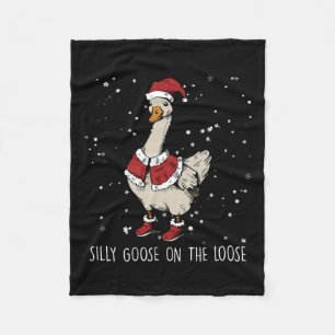 Gekke gans op de losse kerstmangans fleece deken