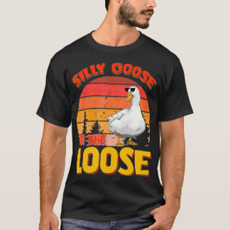 Gekke gans op de losse schimmel breekt de roos t-shirt