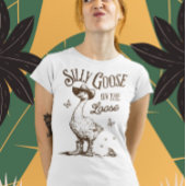 Gekke gans op de losse - -stijl ontwerp t-shirt