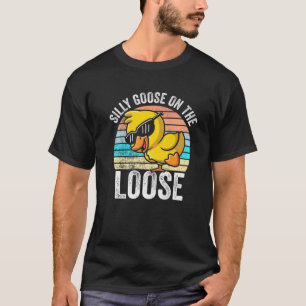 Gekke gans op de rand van de afgrond voor kinderjo t-shirt