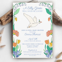 Gekke gans op het Loose Spring Floral Baby shower