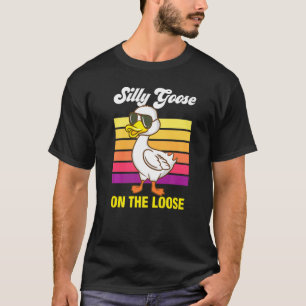 Gekke gans op het losse prijszettingsthema t-shirt
