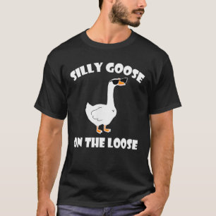Gekke gans op het T-shirt van het losse Funny Geze
