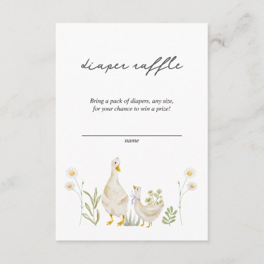 Gekke Gans Schattigee Waterverf Luier Raffle Informatiekaartje (Voorkant)