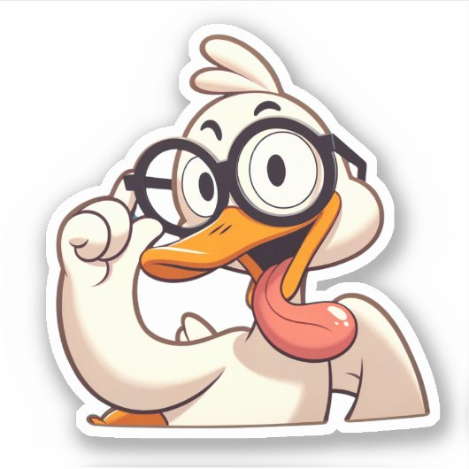 Gekke gans sticker (Voorkant)
