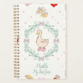 Gekke Gans Thema Schattigee Ganzen Roze Custom Planner (Voorkant)