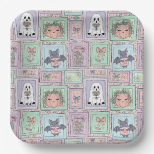 Gekke geesten in pasteldromen papieren bordje