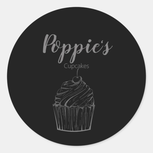 Gekke gepersonaliseerde cupcake ronde Stickers (Voorkant)