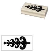 Gekke gestileerde kerstboomhout 	rubberstempel (Gestempeld)