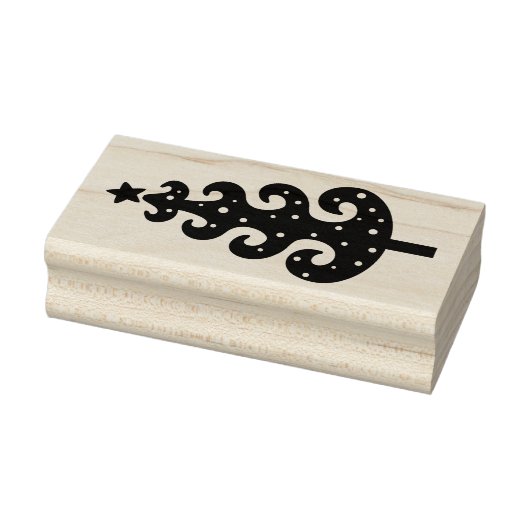 Gekke gestileerde kerstboomhout 	rubberstempel (Stempel)